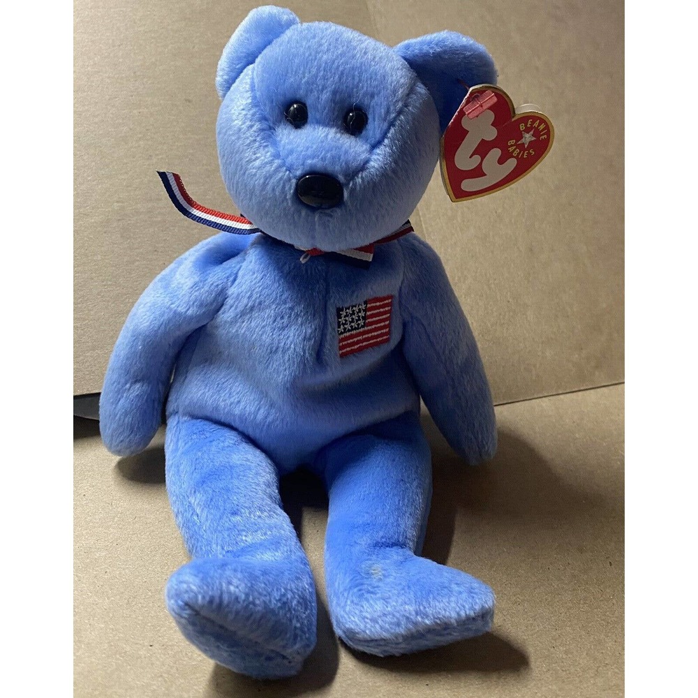 TY Beanie Baby America the Bear Plush With Tag Errors